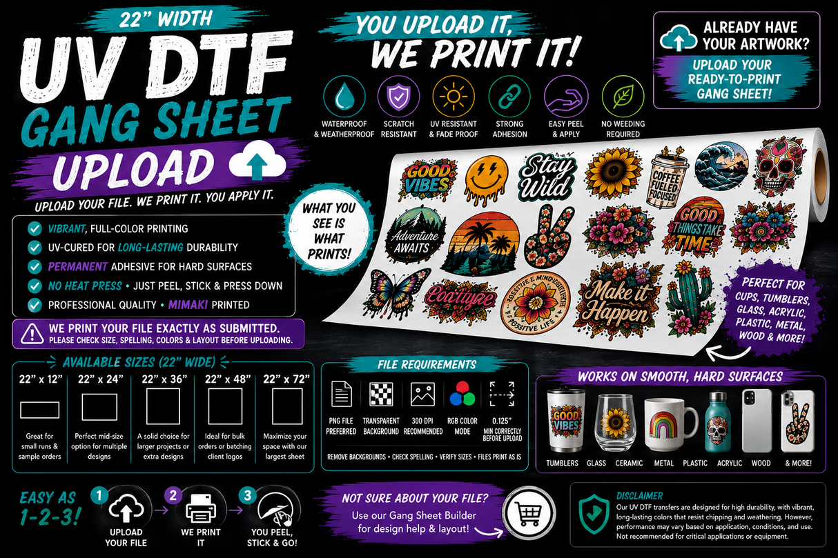 UV DTF Gang Sheets - Upload