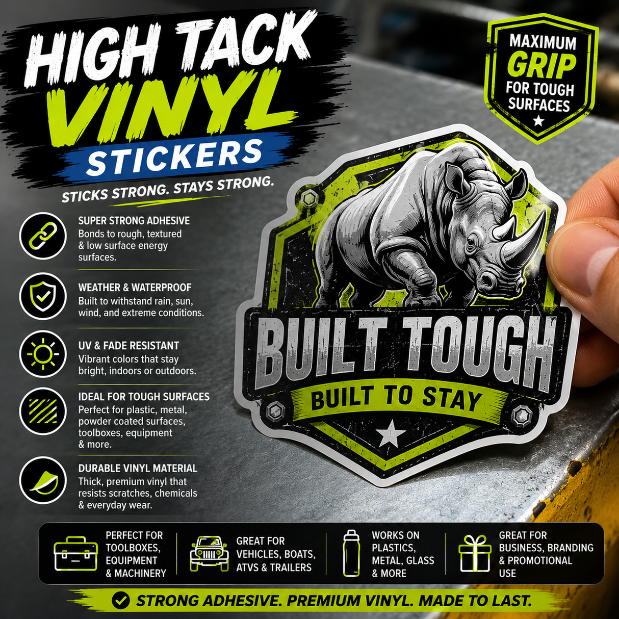 High Tack Stickers