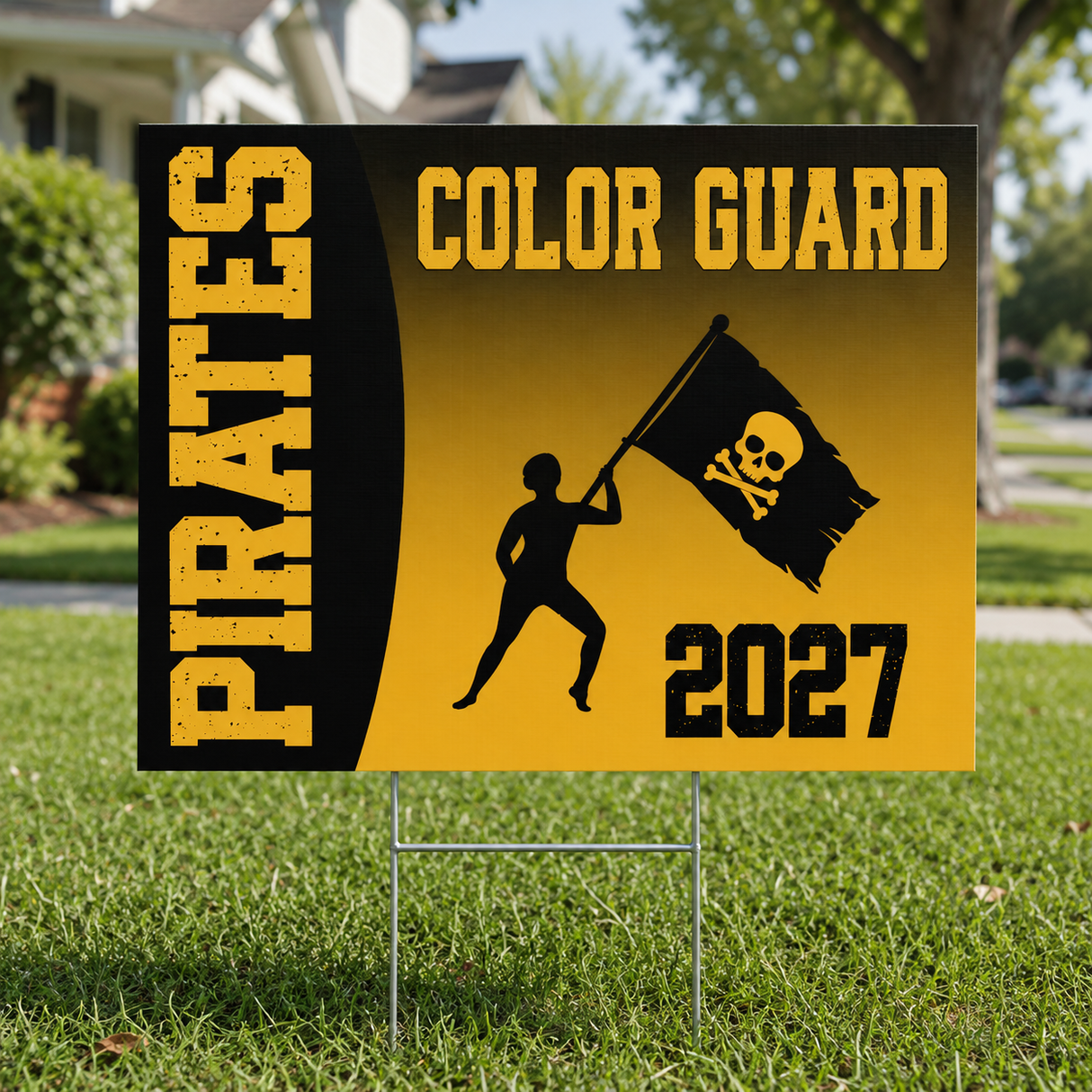 Lytle Pirate Color Guard Yard Sign - 18"x24"