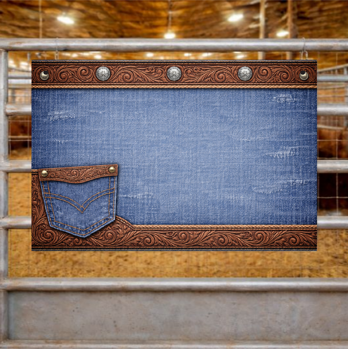 Show Animal Stall Sign - Denim Look