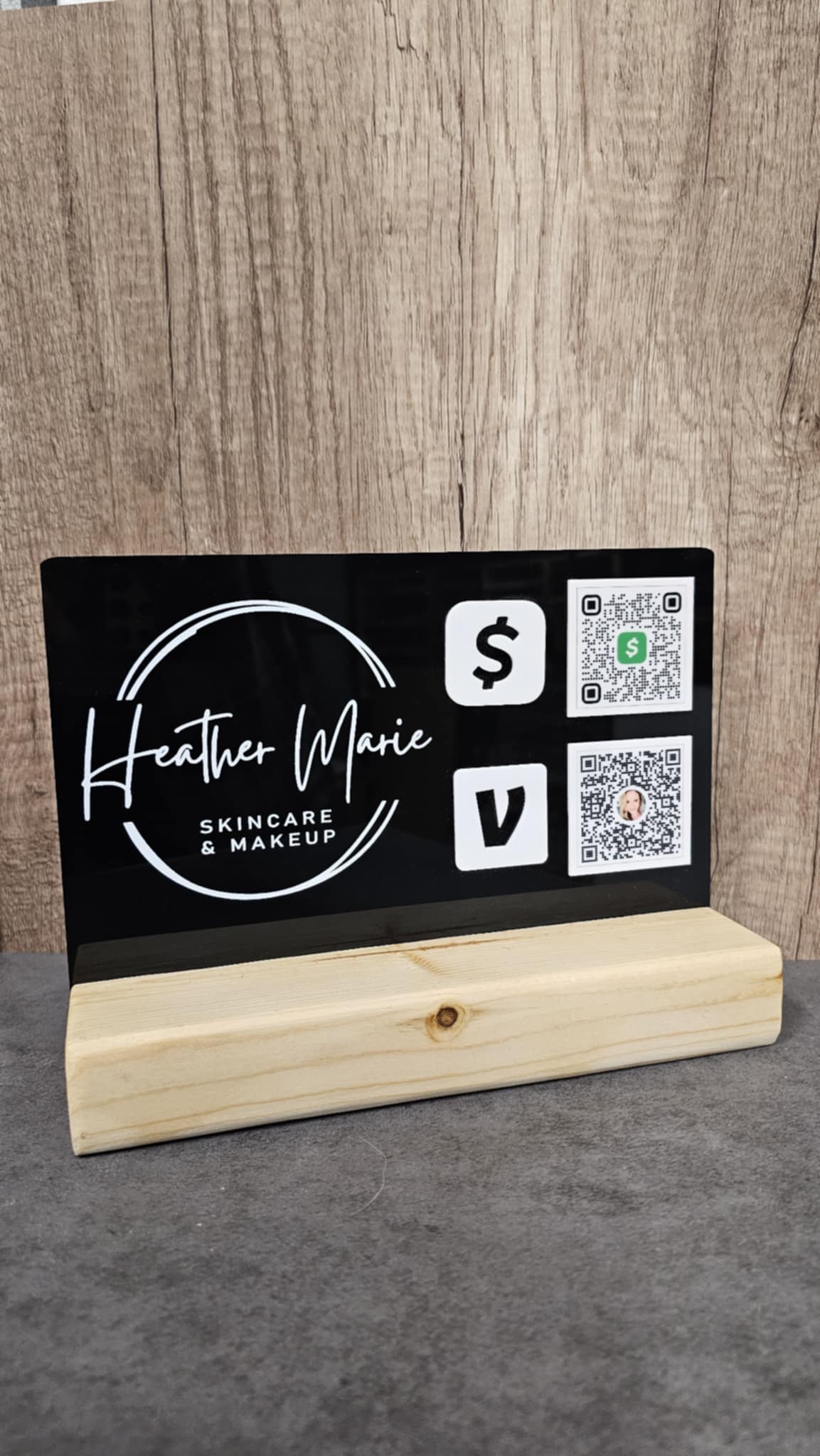 Double QR Code Sign - Vertical