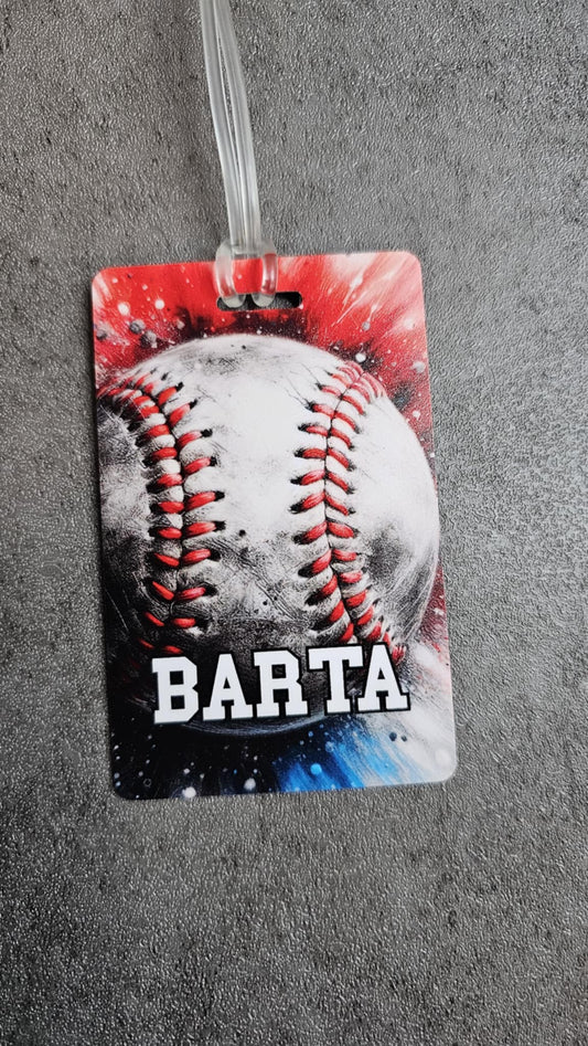 Custom Baseball Bag Tag – Durable 30 MIL PVC with Player Name & Number