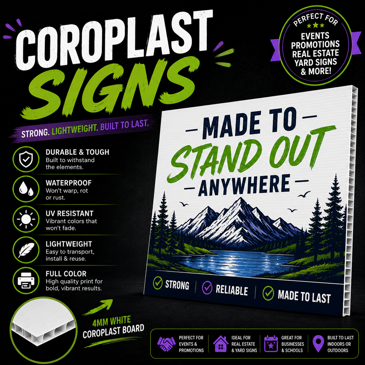 Custom Rectangular Coroplast Signage