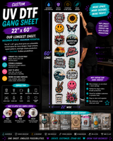 22" x 60" UV DTF Gang Sheet