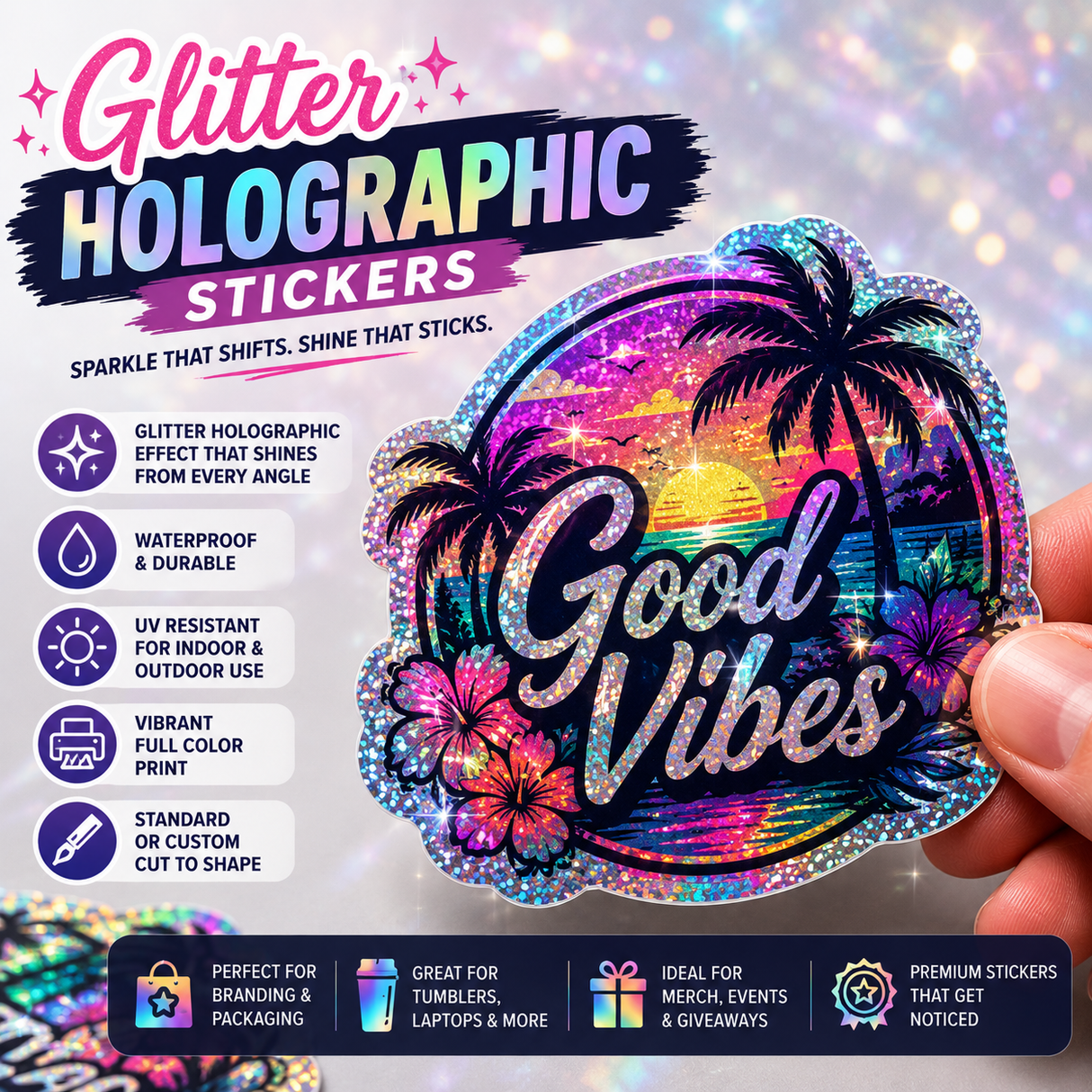Glitter Holographic Stickers