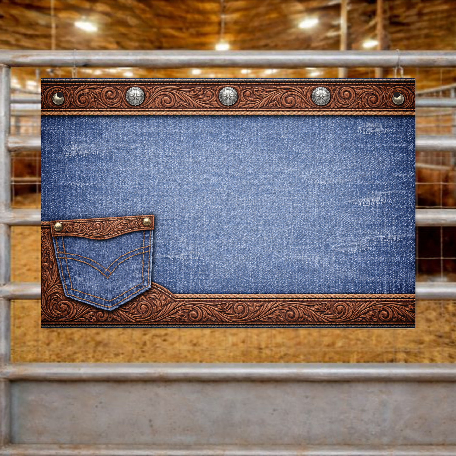Show Animal Stall Sign - Denim Look