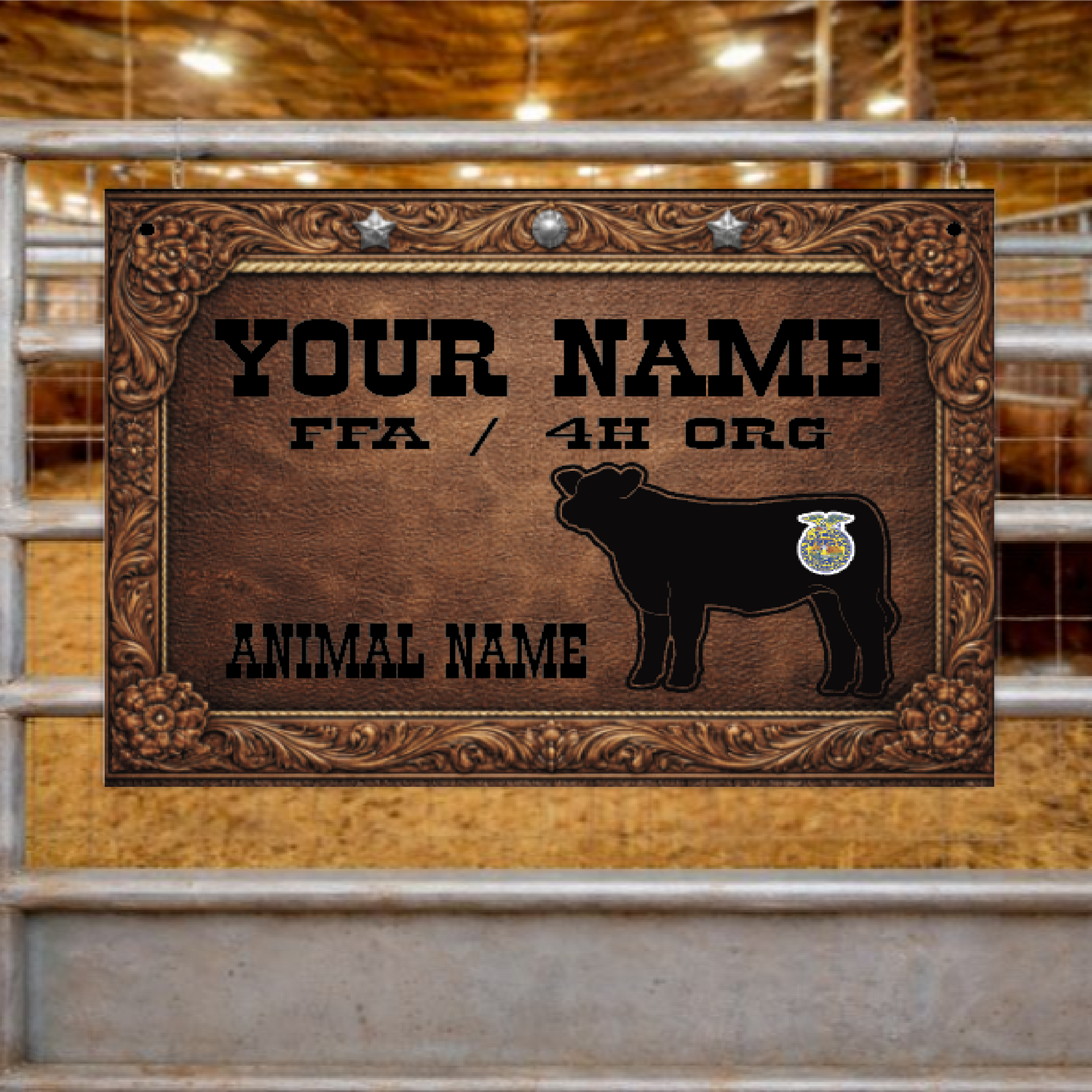 Show Animal Stall Sign - Leather Look